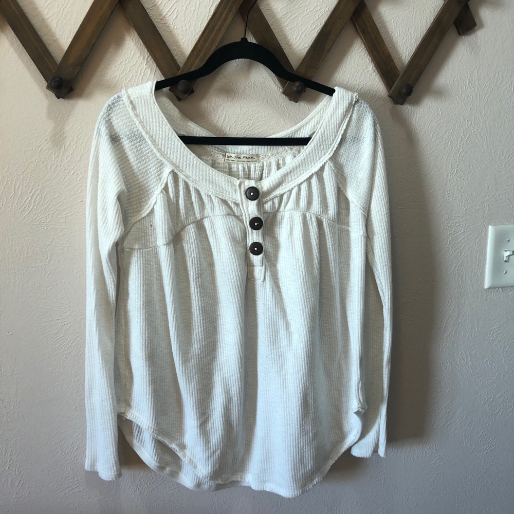 Free people waffle knit top